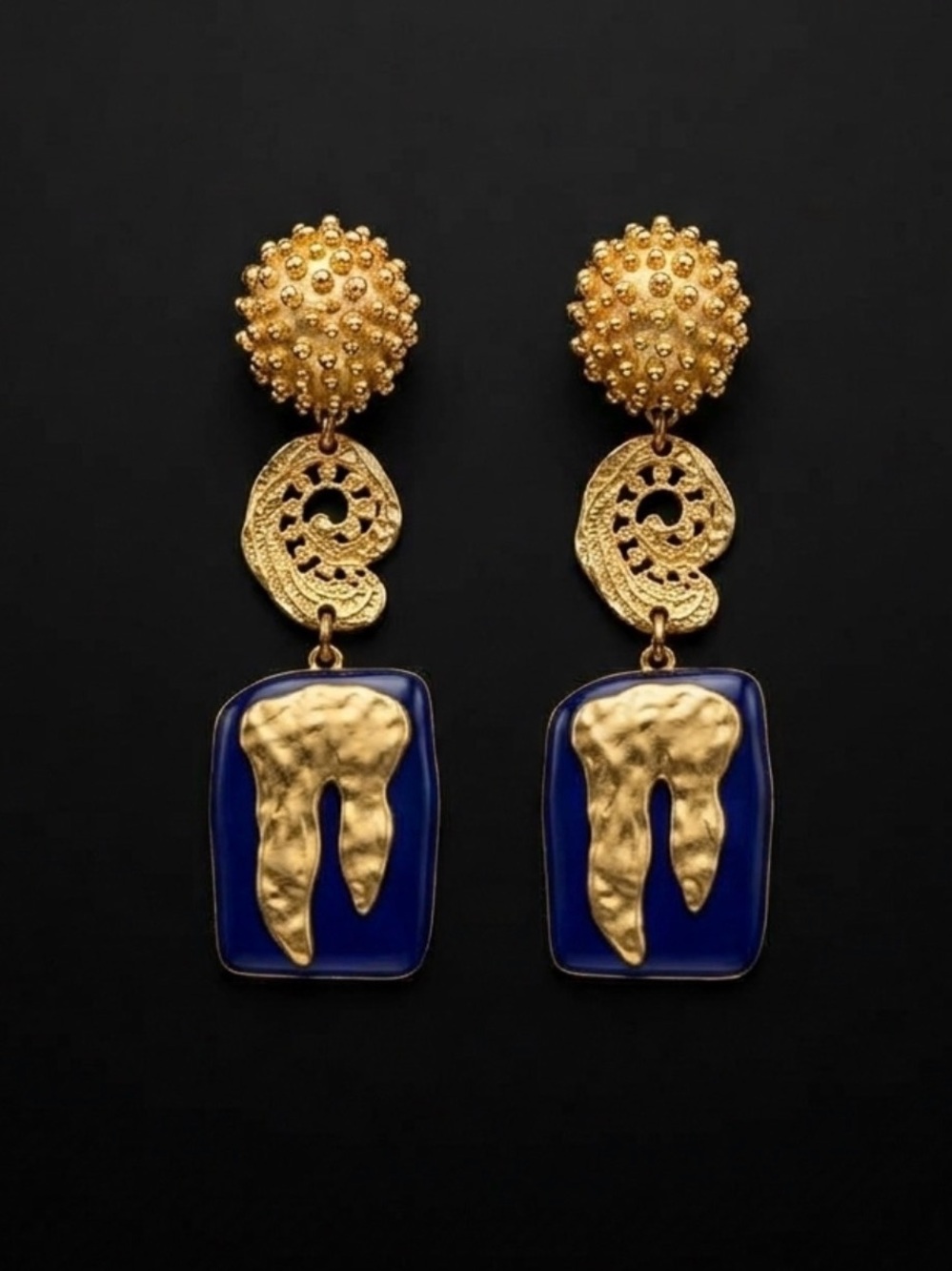 #269 SCIAPARELLI Tooth Drop Earrings